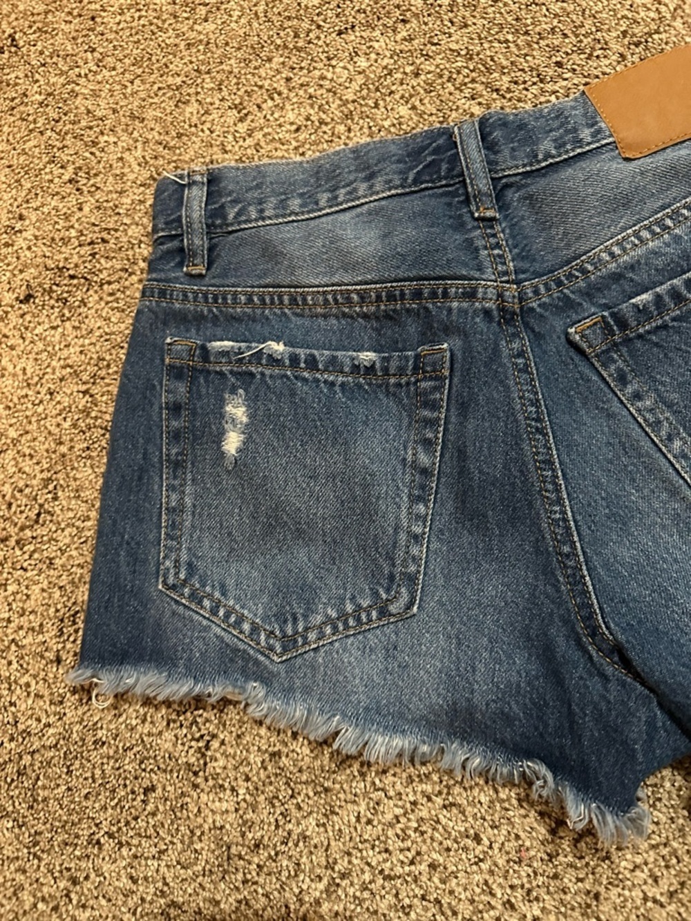 Aeropostale Ripped High-Waist Denim Shorts in Blue - Picture 6 of 9